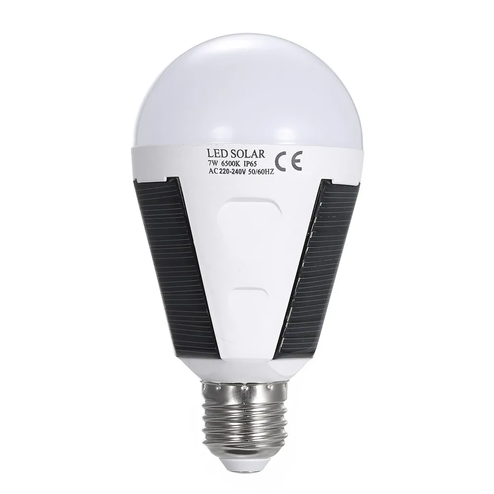 

NEWKBO AC220V 7W E27 LED Globe Bulb Solar Charging Emergency Bulb Camping Fishing Lamp with 3 Built-in Solar Panels