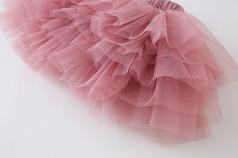 Осенний модный многоярусный торт для маленьких девочек, сетчатая юбка для девочек от 0 до 5 лет, Милая юбка-пузырь, 4 цвета