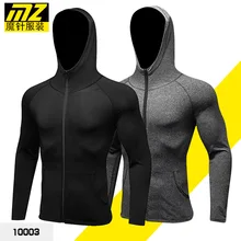 MZ пальто для фитнеса Мужская осенняя и зимняя спортивная тренировочная повседневная толстовка на молнии с капюшоном быстросохнущая поставка Guangdong