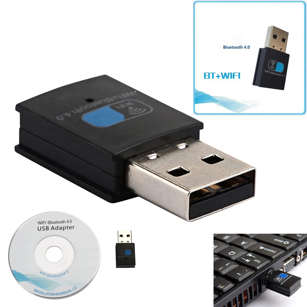 Bluetooth-адаптер 150 Мбит/с USB беспроводной wifi+ Bluetooth 4,0 LAN антенна сетевой адаптер 802.11n/g/b