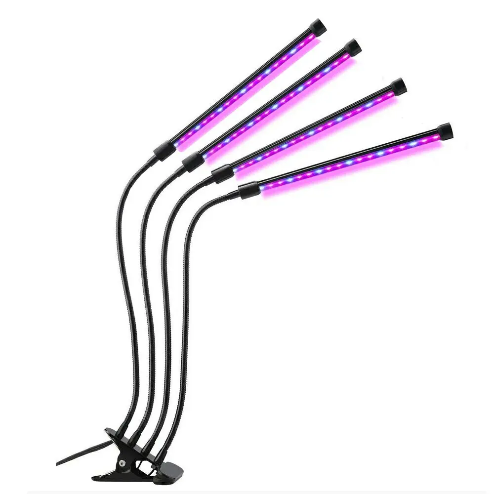 4 lights 36W 4 трубки светодиодный светильник для выращивания полный спектр Фито лампа 18 Вт 27 Вт 36 Вт клип-на USB лампа для выращивания растений комнатных саженцев цветов овощей - Испускаемый цвет: 4 lights 36W