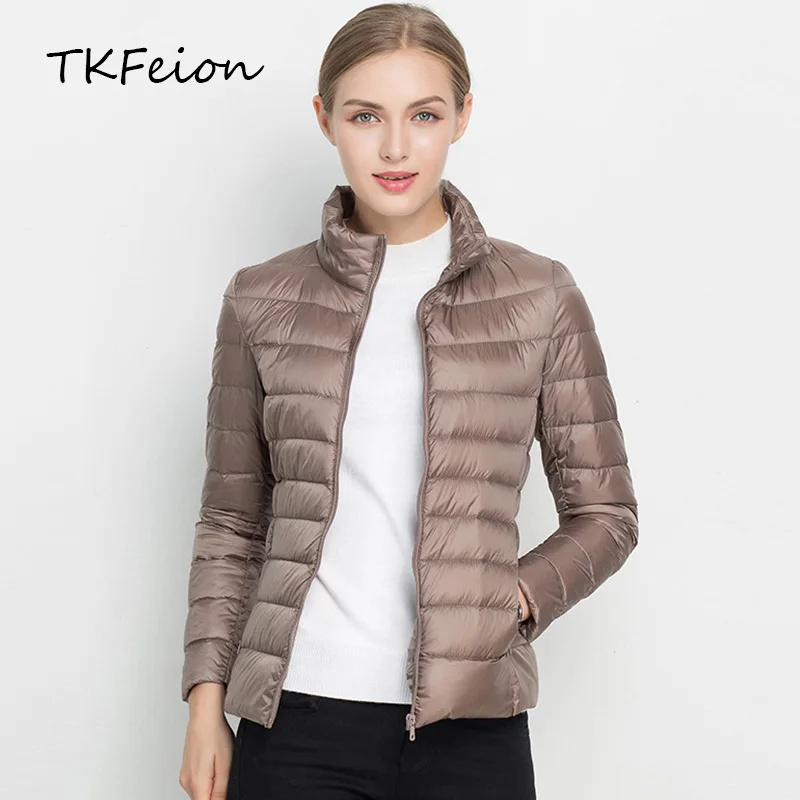 Promo Women Autumn Coats Warm Duck Down 2019 Spring Winter Female Casual Jacket Stand Neck Light Thin Sty