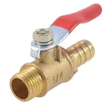 1/" PT x 10 мм полный порт Рычаг Ручка шланга Барб Латунный Шаровой Клапан