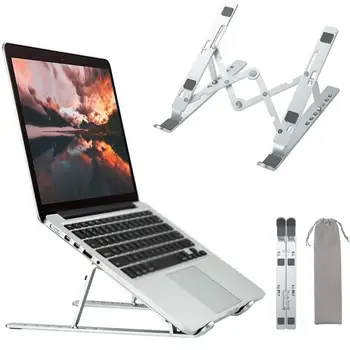 

Folding Portable Notebook Cooling Bracket Aluminum Alloy Laptop Lifting Bracket Compatible With 10-15.6 Inch Devices