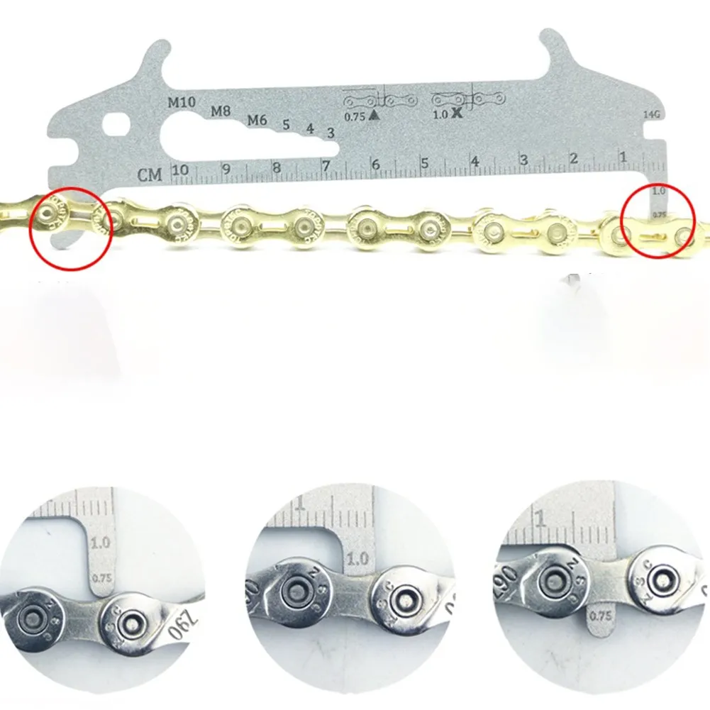 Линейка для проверки цепи велосипеда 7 в 1 инструмент ремонта индикатор износа
