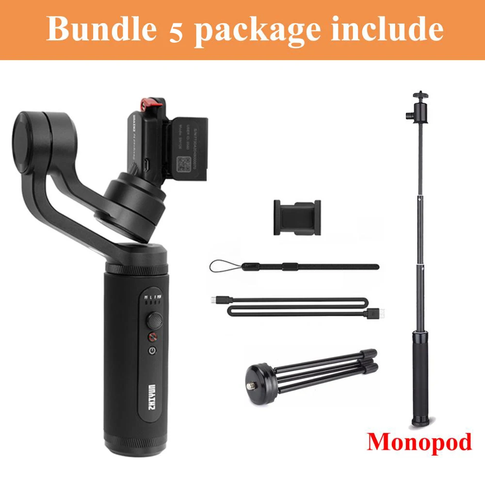 Q2 Monopod tripod Zhiyun Smooth Q2 3-осевой ручной шарнирный стабилизатор для камеры GoPro для Vlog на YouTube видео запись, для iPhone Xs 8 плюс samsung Galaxy w штатив-Монопод - Комплект: Q2 Monopod tripod