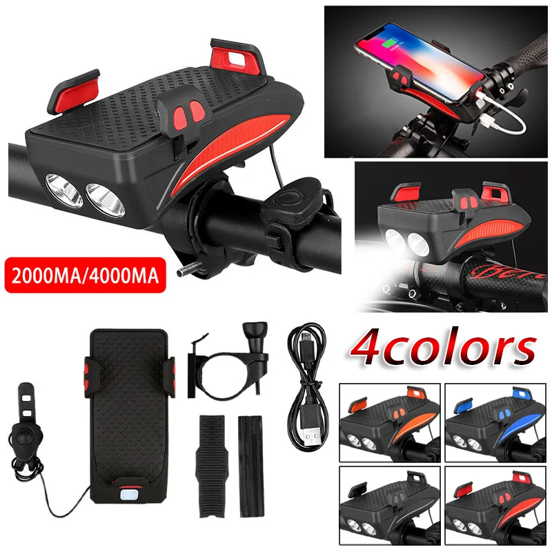 Discount Mount Bike Phone Holder Accessories Set ABS Cycling Outdoor Sports Headlights Power Bank 5pcs Bicycle 4