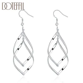 

DOTEFFIL 925 Sterling Silver Hollow Leaf Drop Earrings Charm Women Jewelry Fashion Wedding Engagement Party Gift