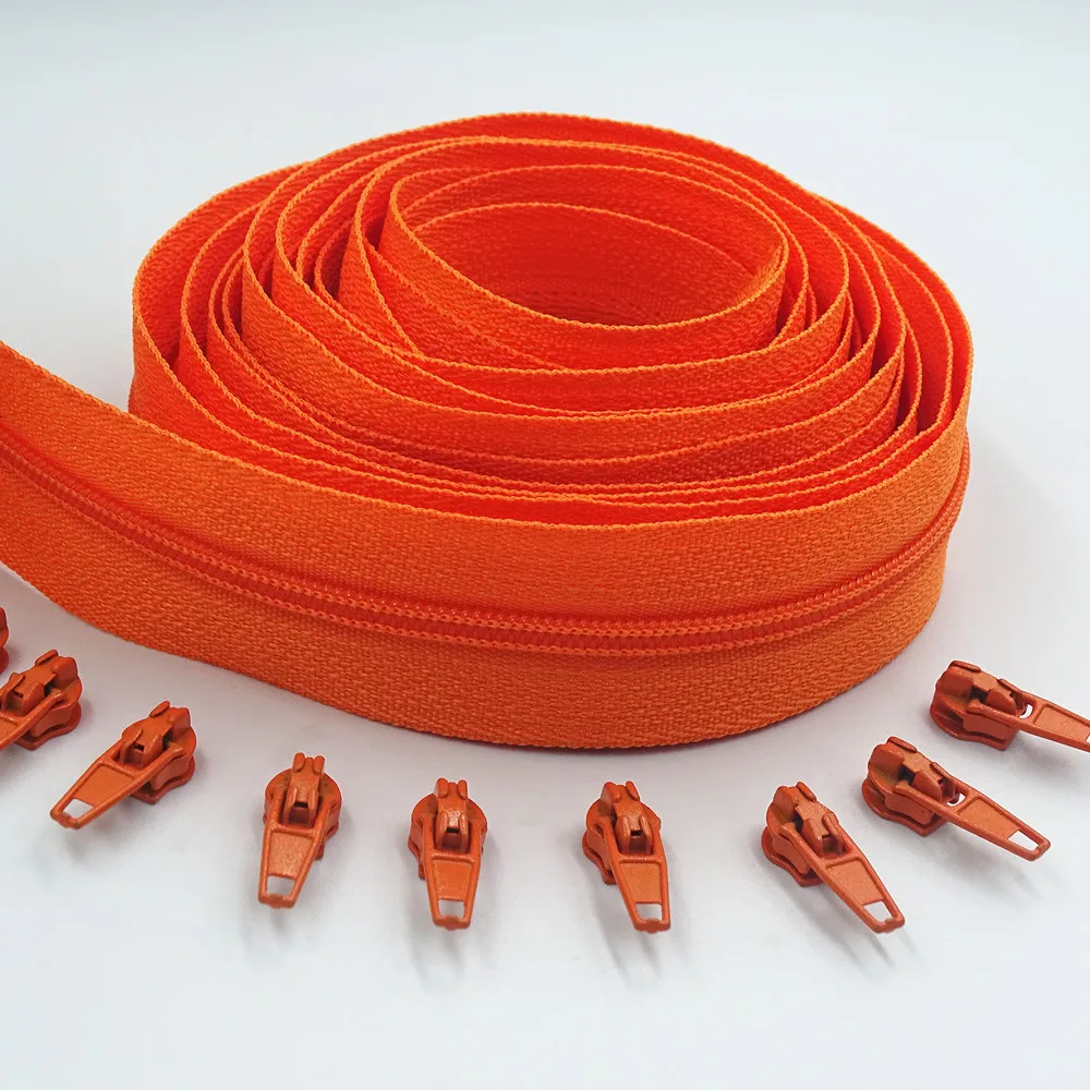 10Meters Long Zipper 20 Auto Locking Sliders 3# Nylon Zipper Used For Clothing Handbags