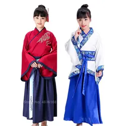 Детское платье Hanfu древний костюм династии Тан Традиционный китайский национальный костюм для маленьких девочек и мальчиков народные