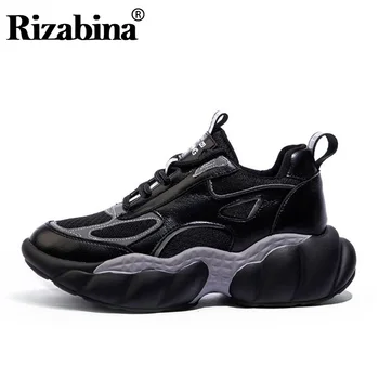 

RIZABINA 2020 Ladies Fashion Simple Sneakers Real Leather Daily Casual Shoes Women Club Hot Sale Shoes Footwear Size 35-40