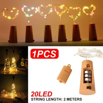 

Fairy Light 20LED Xmas Decor Landscape Lamp Garden Fairy String Super Bright Bottle Stopper Decorative Lights Yard