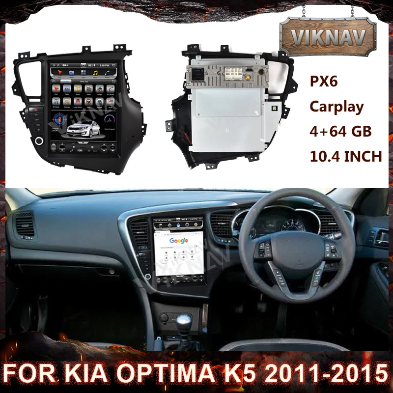 

Android 10.0 PX6 Car GPS Navigation Radio For KIA Optima K5 2011-2015 Tesla Style Radio Multimedia Player Stereo Head Unit 2 Din