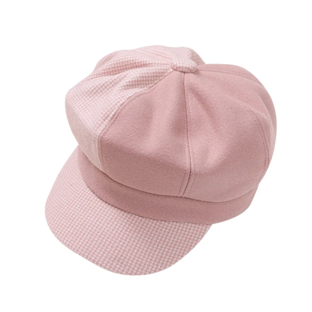Шапка женская шапка модная зимняя детская берет для маленьких девочек Новая осенняя и зимняя Удобная дышащая Кепка в клетку