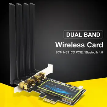 

Wireless Wifi PCIe Card Dual Band Network Card Bluetooth 4.0 Adapter Long Range 2.4G/5G for BCM94331CD for Computer Accessories