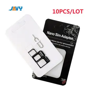 

10 Set 4 In 1 Nano Micro Mini Standard SIM Card Adapter Kit Set Adapter Tools