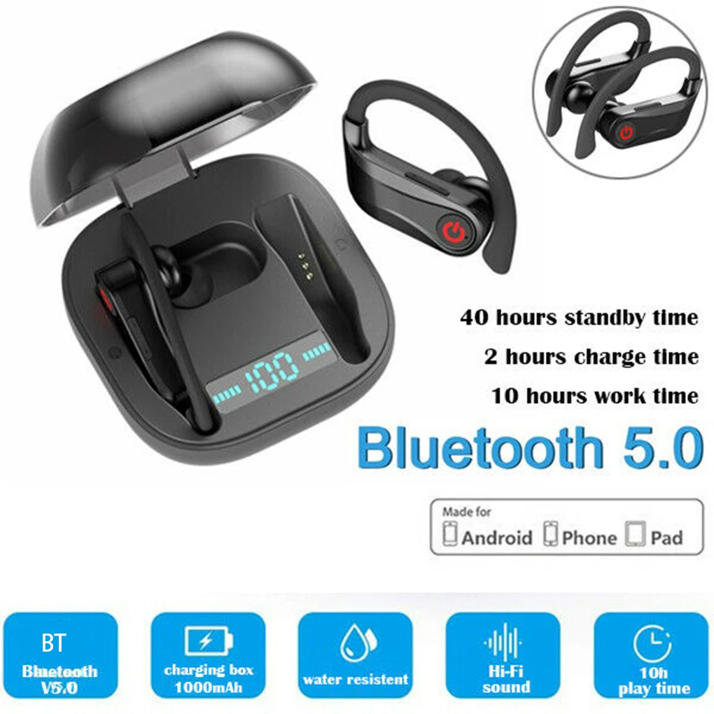 Спортивные наушники Bluetooth V5.0+ EDR гарнитура Беспроводные TWS наушники-вкладыши стерео наушники