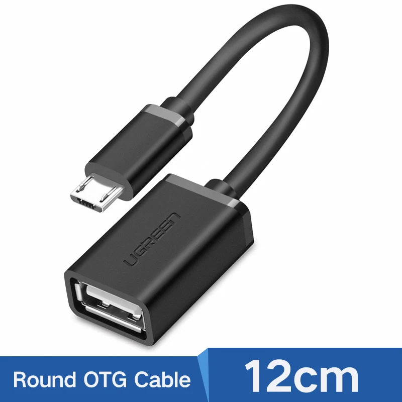 Black Round Ugreen Micro USB OTG кабель адаптер для Xiaomi Redmi Note 5 Micro USB разъем для samsung S6 планшет Android USB 2,0 OTG адаптер - Цвет: Black Round