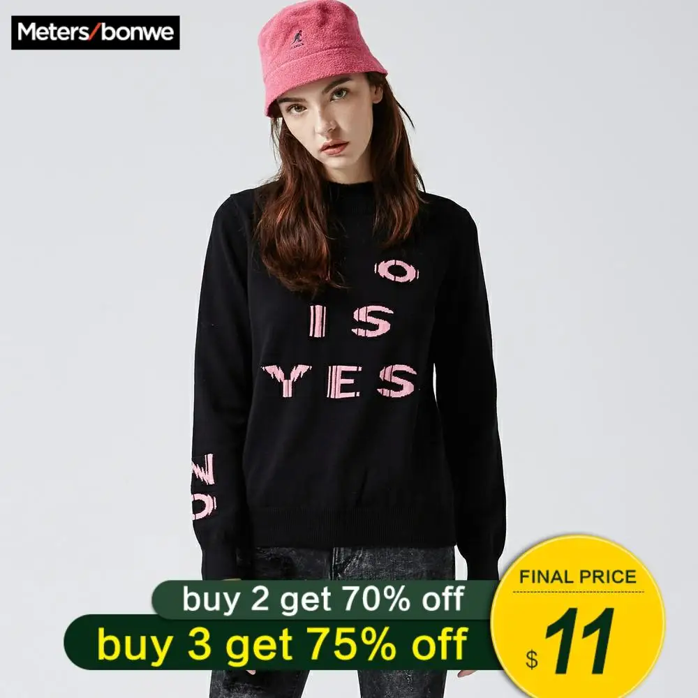 

Metersbonwe 2019 Cotton Knitted Sweater Women Pullovers Turtleneck Autumn Winter Basic Women Sweaters Korean Style Slim Fit