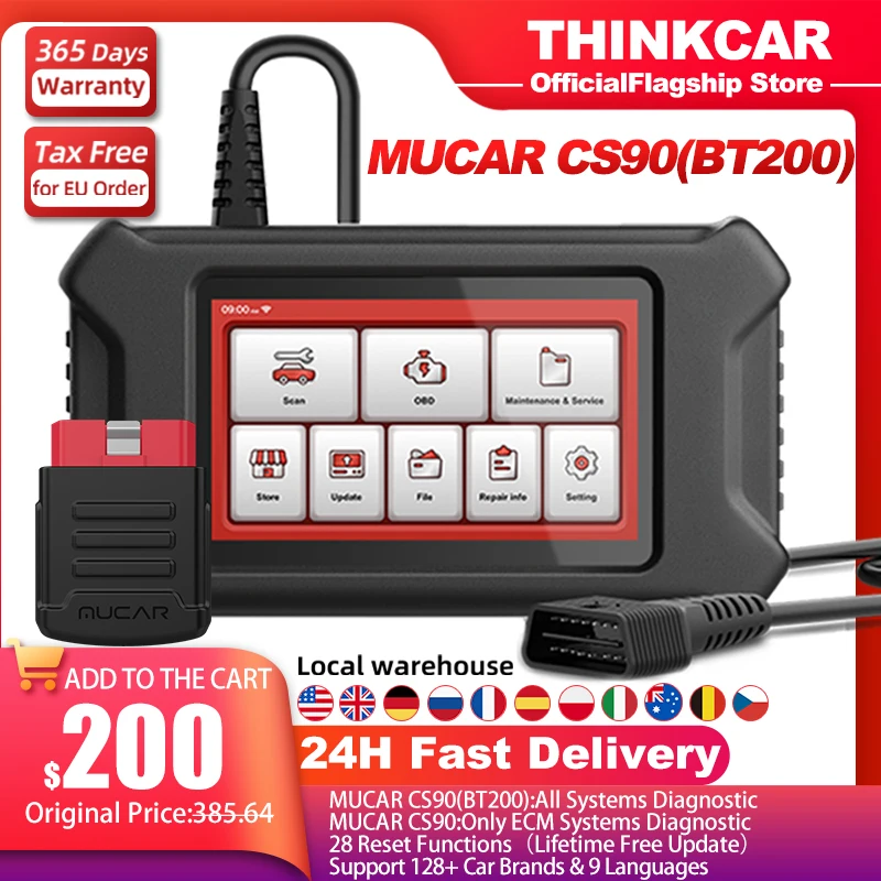 MUCAR CS90 obd2 Scanner with BT200 Full System Car 28 Reset Professional Diagnostic Tools | Автомобили и мотоциклы