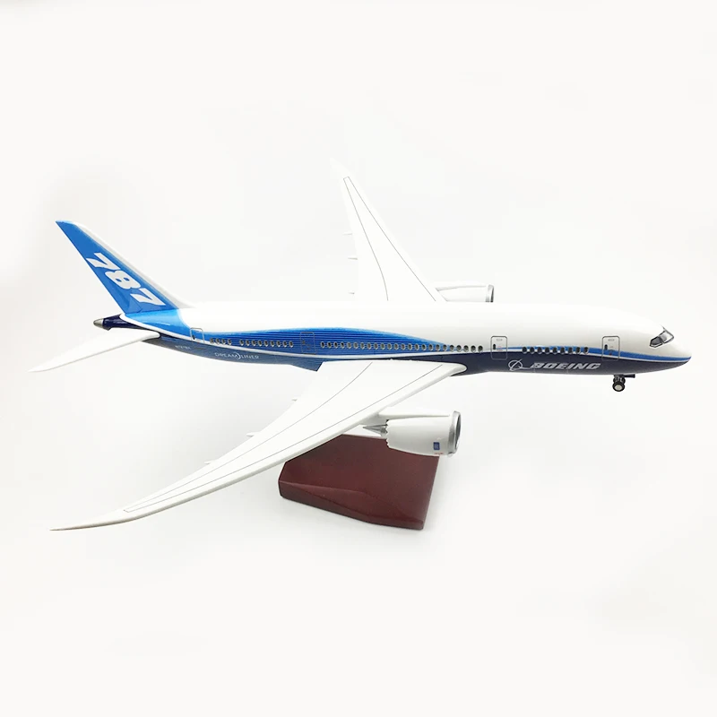 1/130 масштаб смолы Голосовое управление СВЕТОДИОДНЫЙ самолет Boeing 787 747 с светодиодный свет B787 B747 43 см модель самолета детская Подарочная коллекция