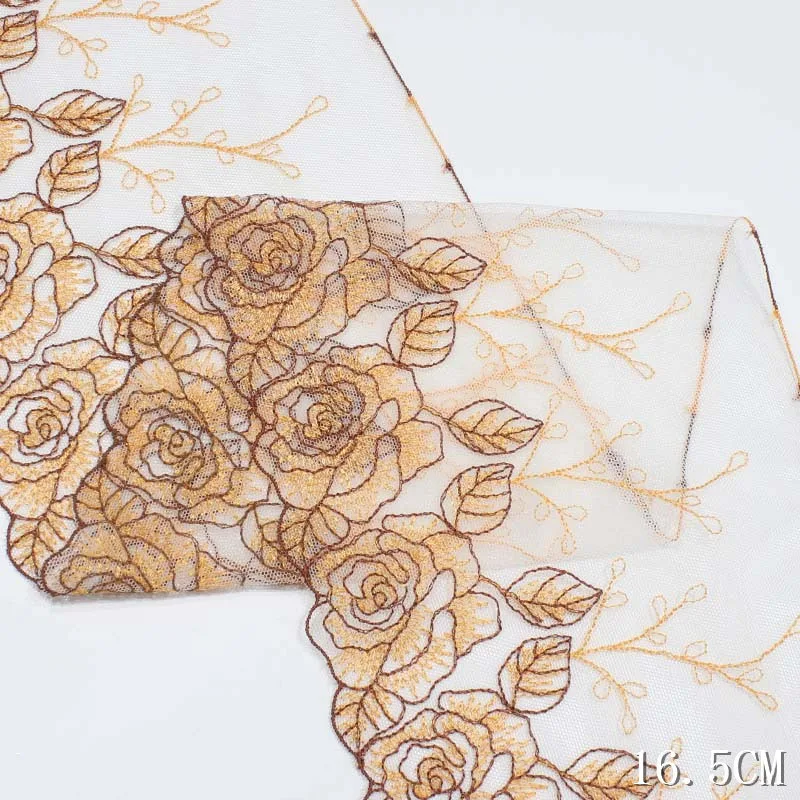 20Yards Handmade Rose Flower Embroidery Lace Trim Accessories for