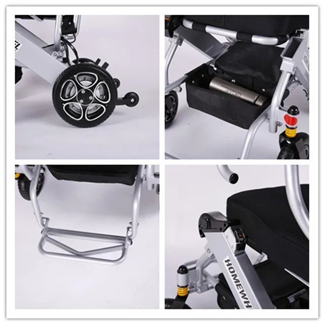 Free Shipping Electric Wheelchair with Joystick 120KG Bearing Lightweight Callapsible Wheelchair 4
