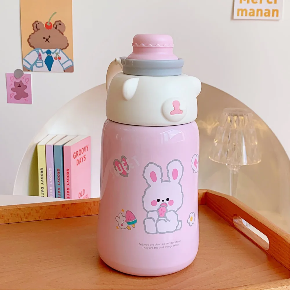 1300ml Stainless steel straw thermos cup, travel baby thermos cup. Thermal Bottle  Thermoses vacuum flask water bottle