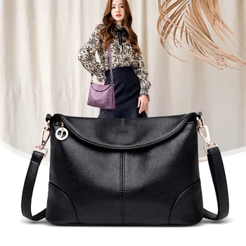 

2020 Spring New Female Bag Fashion Ladies Crossbody Bag Simple Soft Leather Small Package Female