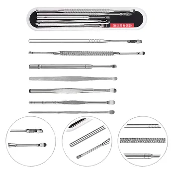 

1 Set of 7PCS Ear Cleaning Tools Kit Stainless Steel Ear Cleaner Special Ear Wax Removal Tool Practical Ear Care Tool for Home D