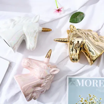 

Ceramic Unicorn Piggy Bank Pearl Glaze Ceramic Home Decoration Accessories Modern Crafts Gift Money Box Elegant Ornaments