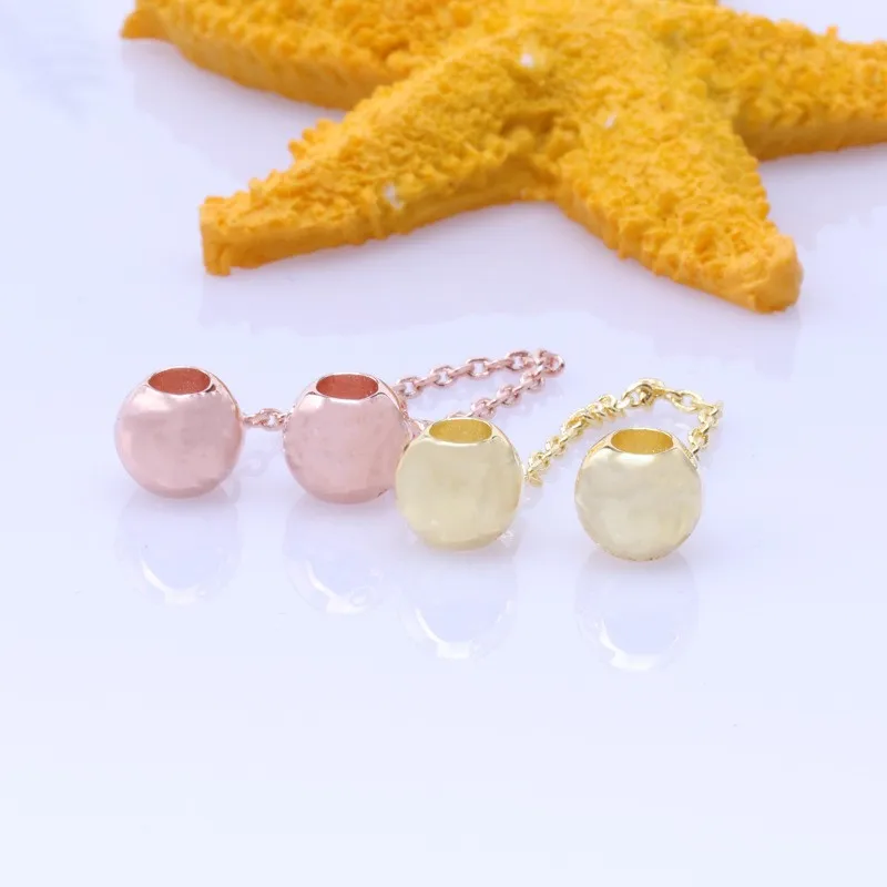 

Original 925 Sterling Silver Rose Gold Round Safety Chain Fit Pandora Women Bracelet & Necklace Diy Jewelry