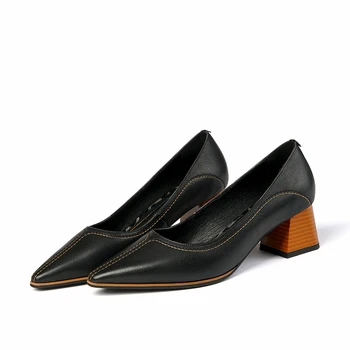 

Women's Pumps Cow Leather Fashion Pointed Toe Comfortable dress party Shoes Spring Casual 2020 Handmade Pumps