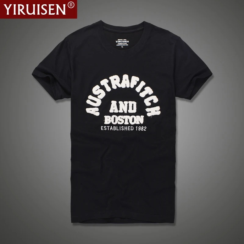 

YIRUISEN 2021 Summer Tshirt AF 100% Cotton Vintage Holiday Tees Fashion Embroidery Letter Pattern Short Sleeve O-Neck Soft Style