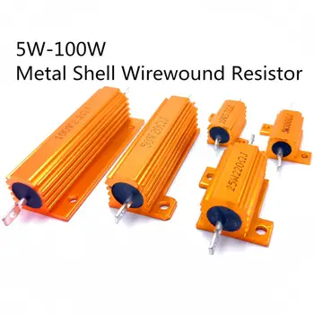 

2pcs 10W Aluminum Power Metal Shell Case Wirewound Resistor 0.1 ~ 10K 0.5 1 2 3 5 6 8 10 20 100 150 200 300 500 1K 5K 10K ohm