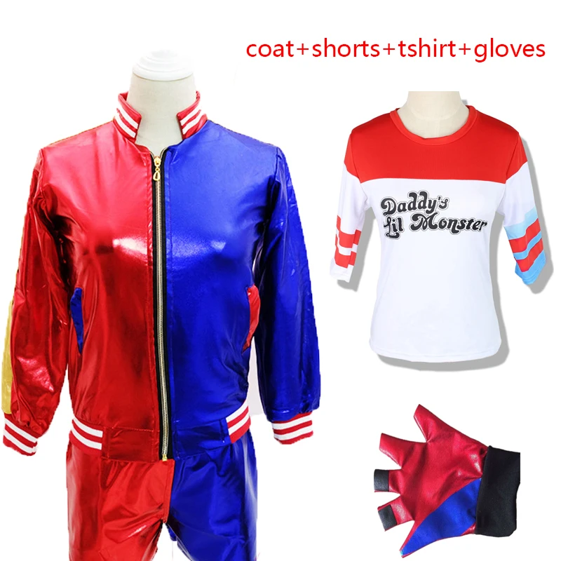 suit 1 Clown Suicide Squad Joker Batman Suits Harley Quinn Cosplay Costumes Halloween Clown Daddy's Lil Monster Jackets Shorts T-shirt - Цвет: suit 1
