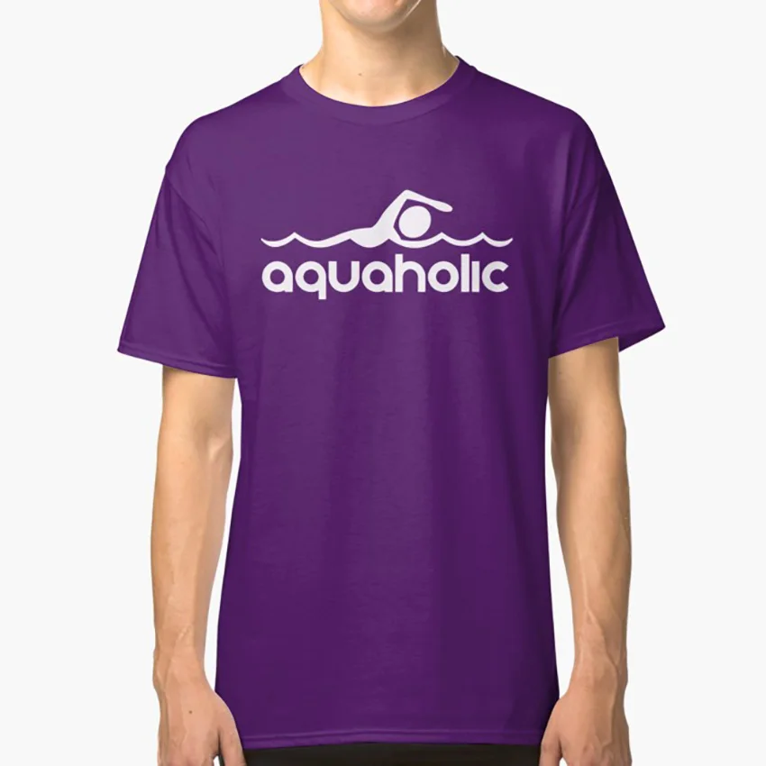 Aquaholic футболка дизайн для пловцов футболка вода плавать плавание Плавание Спорт - Цвет: Фиолетовый