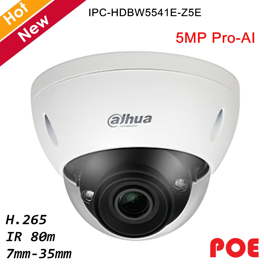 IP-камера Dahua Hot Pro-AI Series 5 Мп POE H.265 7 мм-35 мм Моторизованный объектив IR 80 м дневное и