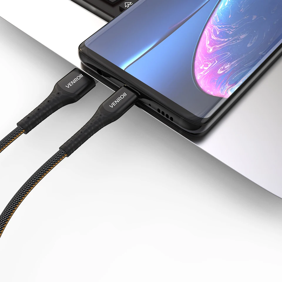 Venroii 5A Supercharge usb type C кабель для huawei mate 30 20 10 Pro Быстрая зарядка USBC Kable type-C телефонный шнур для Honor Xiaomi