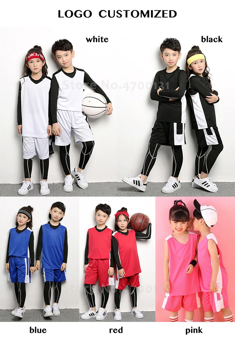 Баскетбольные майки для мальчиков и девочек футбольные костюмы детские леггинсы тренировочные колготки Детская Футбольная форма шорты спортивный костюм