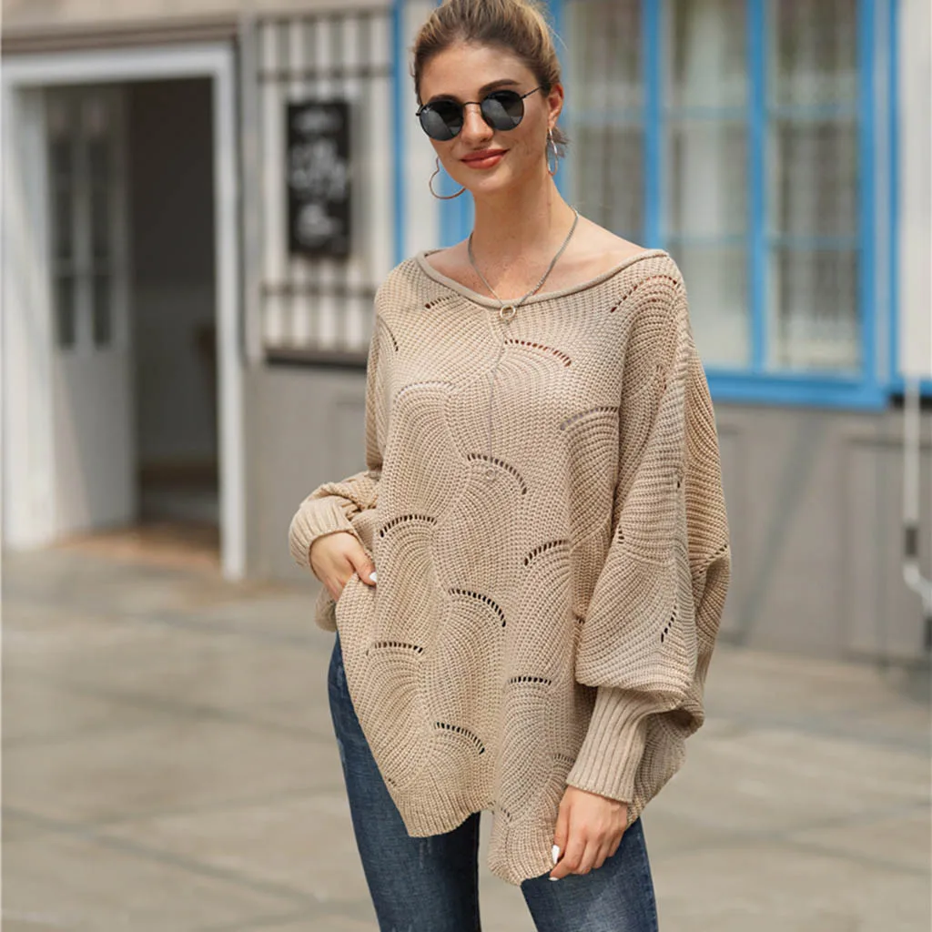 Jaycosin свитер с круглым вырезом Женский Однотонный женский свитер и пуловеры gilet femme manche longue hiver Pull Femme Hiver