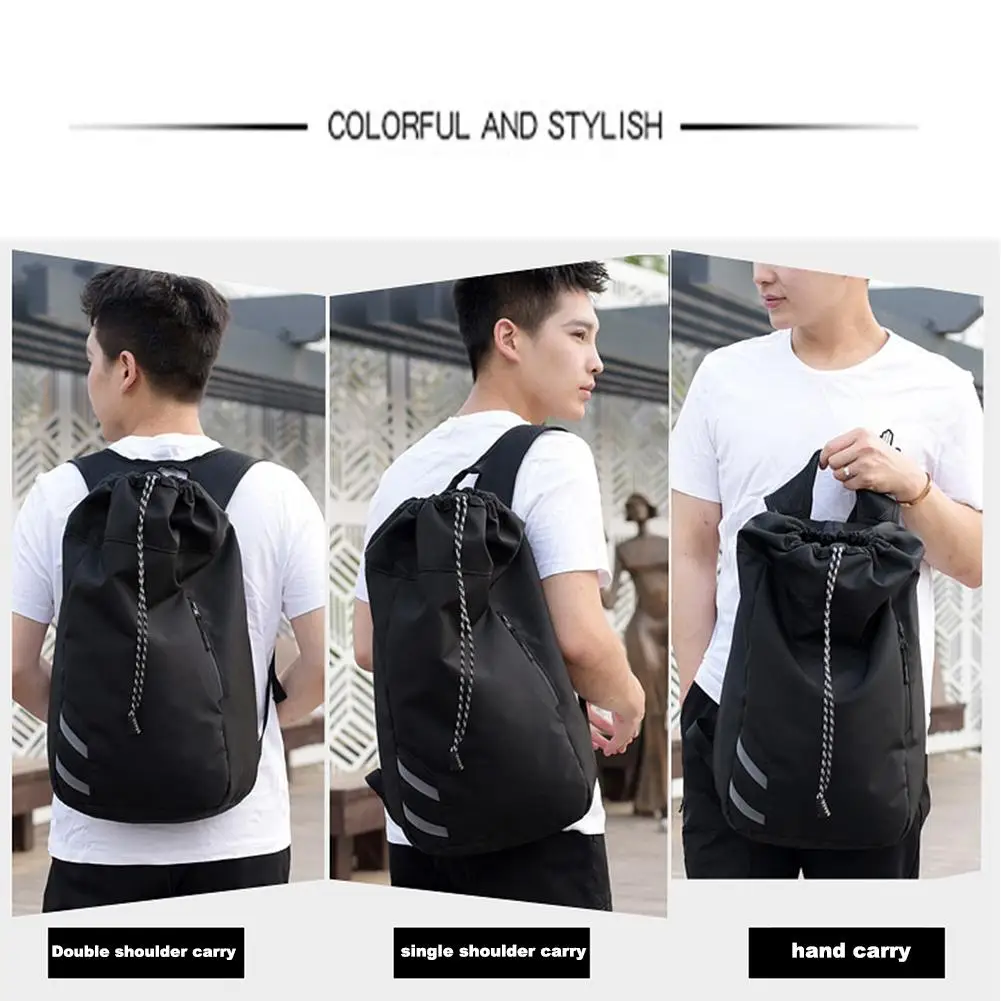 Basketball Backpack Waterproof Nylon Drawstring Shoulder Basketball Bag With Large Capacity Outdoor Sports Bag