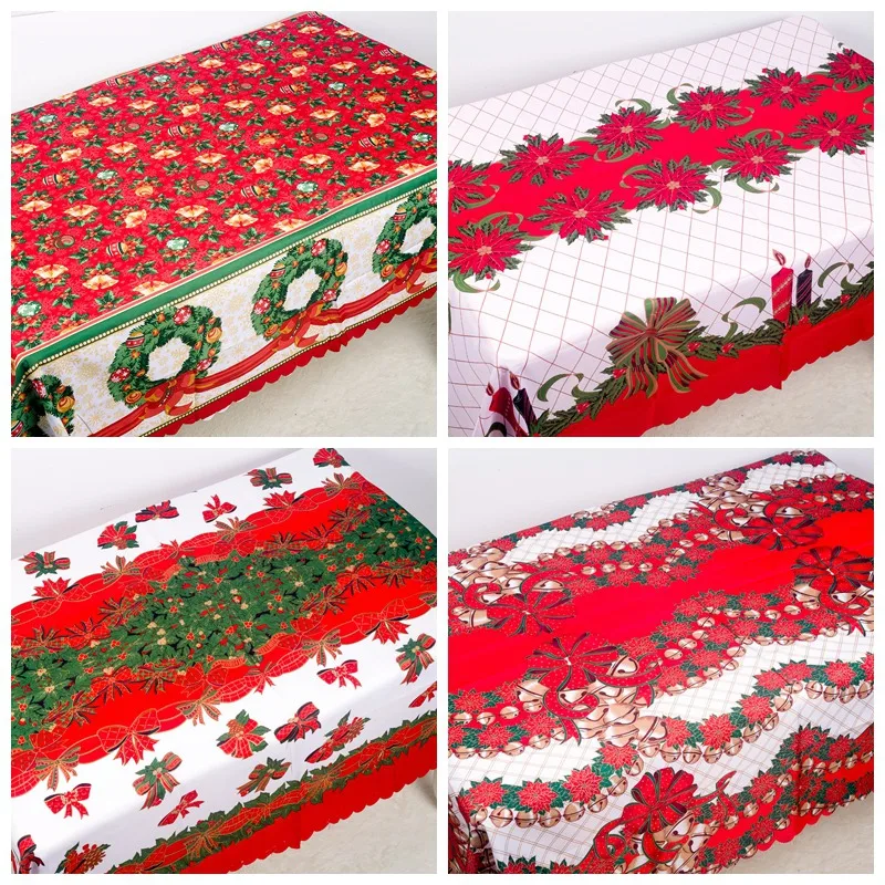 Poinsettia Рождественская Цветочная расшитая Скатерть прямоугольная Декоративная скатерть праздничное мероприятие украшения