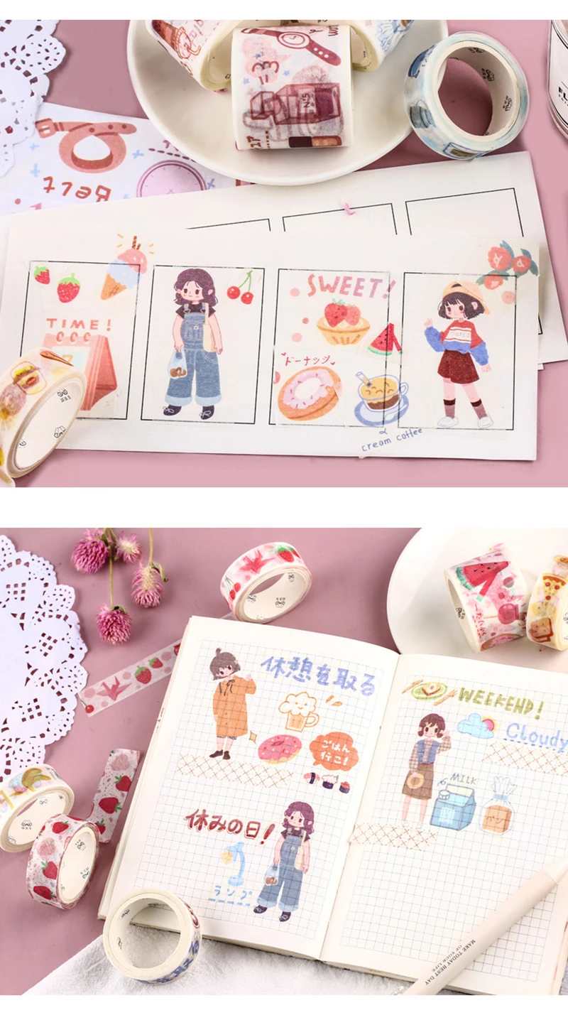 1,5/3/4/6 см лента для маскировки лепестковая Kawaii декоративная бумага клейкой ленты японский васи лента DIY Скрапбукинг Стикеры