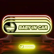 Ребенок в автомобиле, светоотражающие магнит наклейки безопасности детей Предупреждение светоотражающими лентами видимости в полоску автомобиль Декор Сделано с 3M материалов