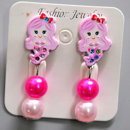 Disney princess girl Микки Маус ушные кукольные аксессуары клипсы кулон ювелирные изделия серьги Минни Замороженные висячие серьги - Цвет: 1