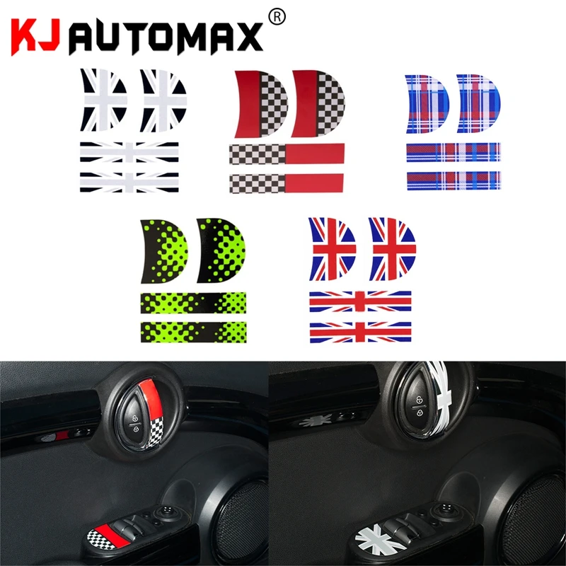 KJAUTOMAX для Mini Cooper F55 F56 винил 2D внутренняя дверная ручка наклейка серый Джек Юнион Джек