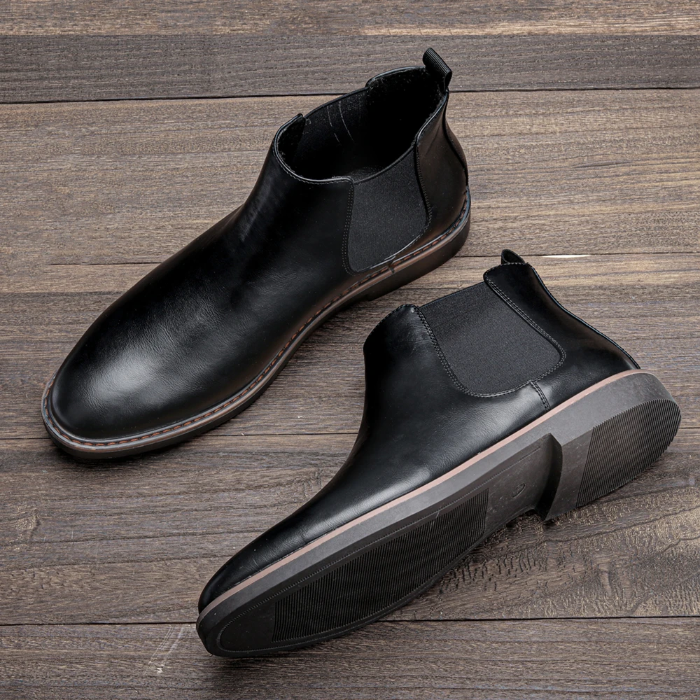 Men Chelsea Boots 40-46 Chelsea Boots Men Brand Comfortable Fashion Leather Men Boots #KD5232