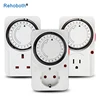 24 Hour Cycle EU AU US Timer Plug Socket Outlet Electrical Mechanical Smart Timer Switch 22A 15 Minutes Min Setting 2