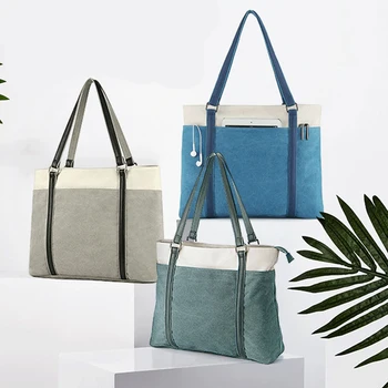 

Canvas Women Bag Large Capacity Women's Shoulder Bag Female Casual Totes Portable Shopping Bag Lady Casual HandBag